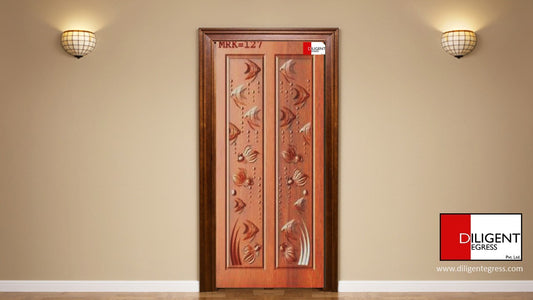 Teak door Double Leaf DEMRK127 Fish